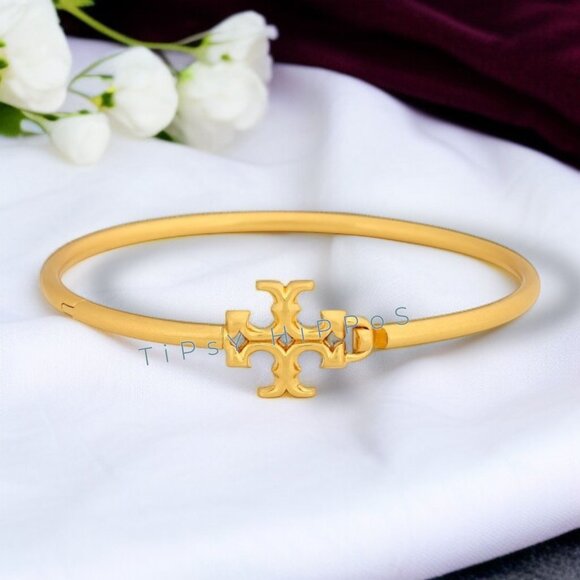 💎 TORY BURCH ELEANOR HINGE CUFF BRACELET - Picture 1 of 5